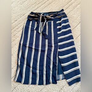 Lilyful Navy and White Striped Skirt